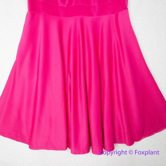 Hutch Barbiecore hot pink sleeveless fit and flare scuba dress, size 1X - Picture 3 of 16